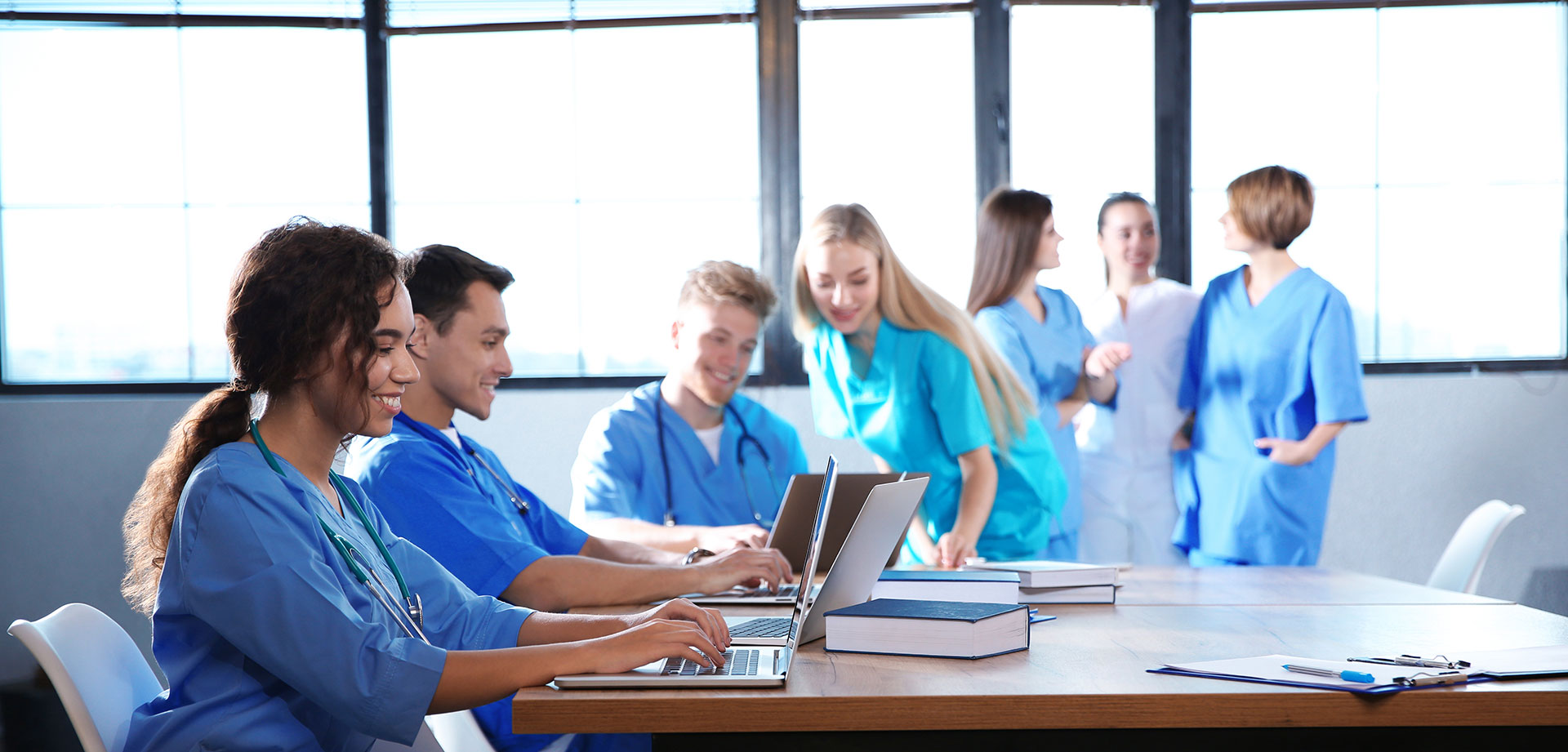 Assisted living students in classroom